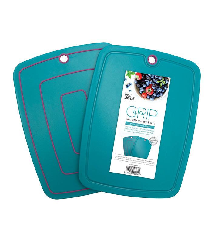 משטח חיתוך לארג' 38x29 ס"מ GRIP כחול מבית FOOD APPEAL