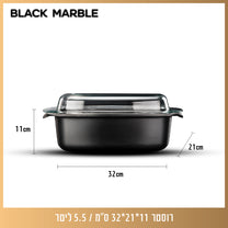 רוסטר עם מכסה זכוכית BLACK MARBLE