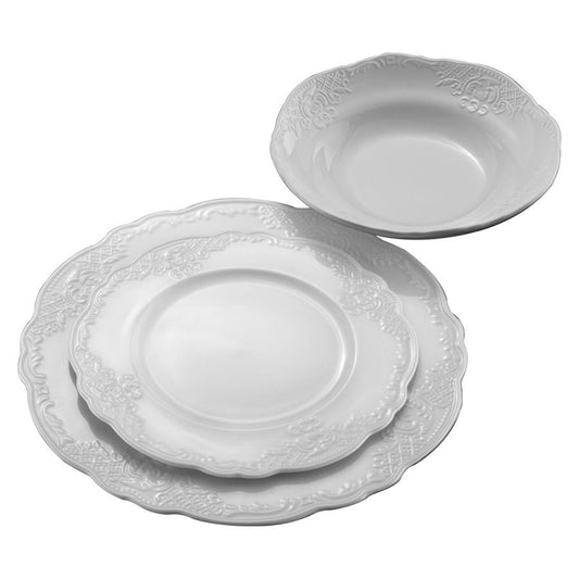 סט אוכל 18 חלקים NEW BON CHINA לבן ROMANCE