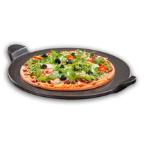 אבן שמוט לפיצה עגולה 33 ס"מ עם ידיות וציפוי CERAMIC NON STICK