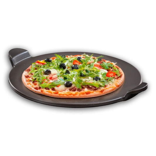 אבן שמוט לפיצה עגולה 33 ס"מ עם ידיות וציפוי CERAMIC NON STICK