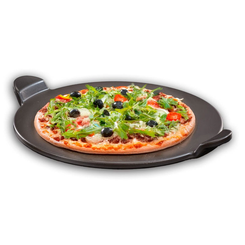 אבן שמוט לפיצה עגולה 33 ס"מ עם ידיות וציפוי CERAMIC NON STICK