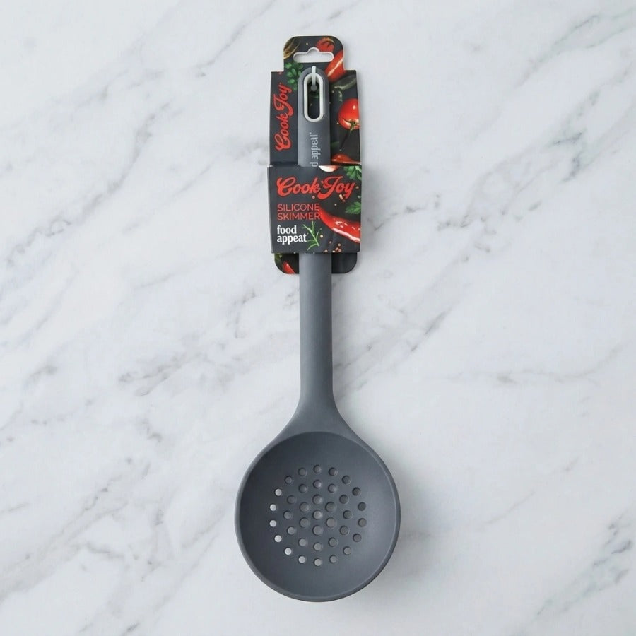 כף הגשה מחוררת סיליקון 33 ס"מ Cook Joy אפור | כף הגשה מחוררת סיליקון 33 ס"מ Cook Joy אפור | Food Appeal