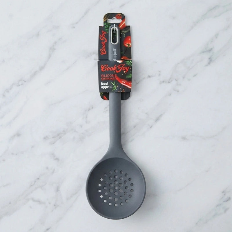 כף הגשה מחוררת סיליקון 33 ס"מ Cook Joy אפור | כף הגשה מחוררת סיליקון 33 ס"מ Cook Joy אפור | Food Appeal