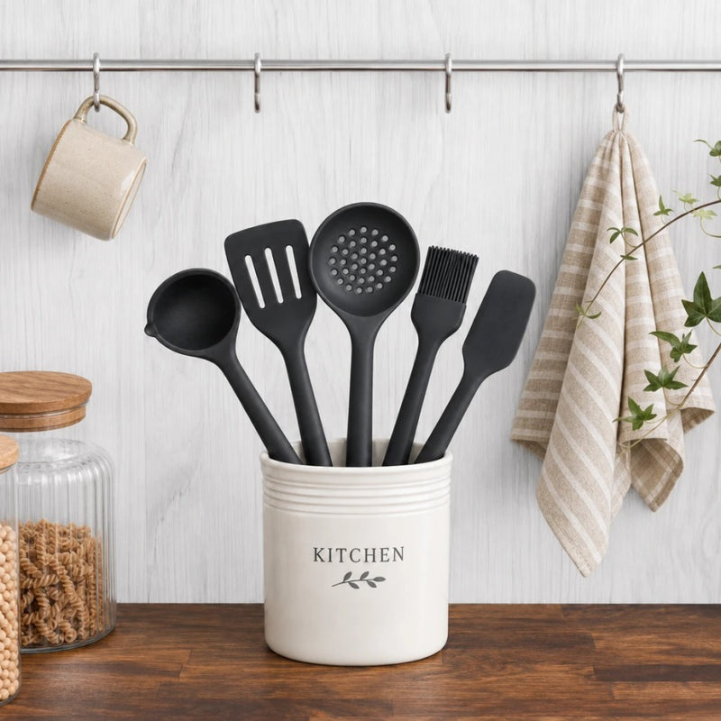 כף הגשה מחוררת סיליקון 33 ס"מ Cook Joy אפור | כף הגשה מחוררת סיליקון 33 ס"מ Cook Joy אפור | Food Appeal