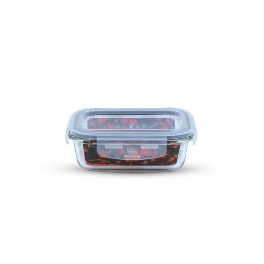 כלי אחסון זכוכית מלבנית מחוסמת 370 מ"ל GLASS CLOC
