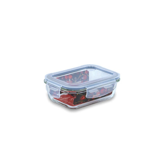 כלי אחסון זכוכית מלבנית מחוסמת 370 מ"ל GLASS CLOC