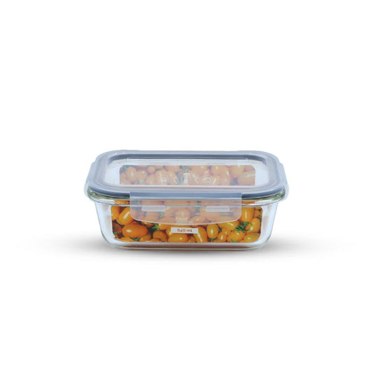 כלי אחסון זכוכית מלבנית מחוסמת 640 מ"ל GLASS CLOC