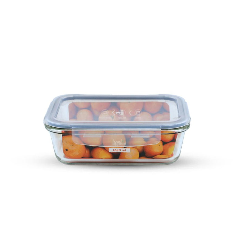 כלי אחסון זכוכית מלבנית מחוסמת 1050 מ"ל GLASS CLOC