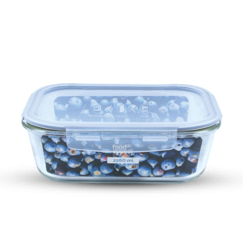 כלי אחסון זכוכית מלבנית מחוסמת 2260 מ"ל GLASS CLOC