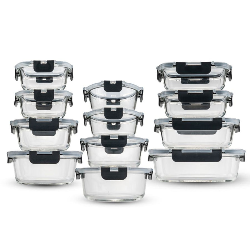 סט 12 כלי אחסון זכוכית GLASS CLOC