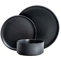 סט אוכל 18 חלקים קרמיקה BLACK LINES RAYA