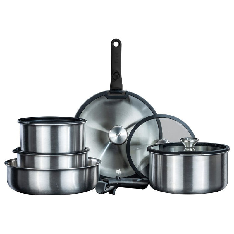 סט סירים 12 חלקים עם ידית נשלפת FLEXI PLATINUM מבית Food appeal