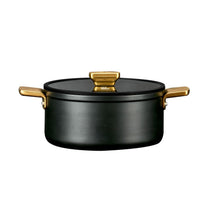 סיר 20 ס"מ ENIGMA NONSTICK ליטר שחור ידיות זהב