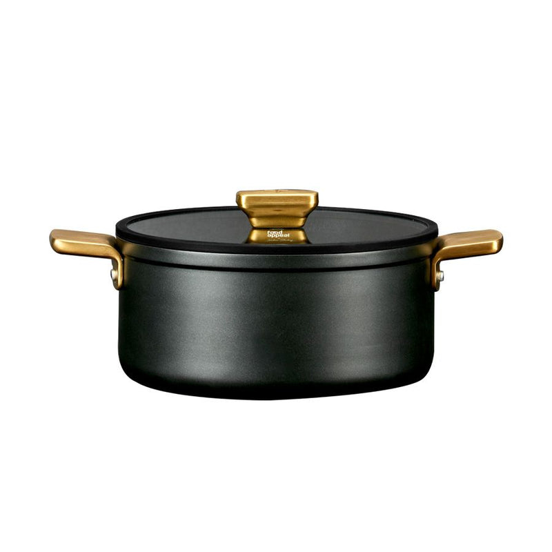 סיר 20 ס"מ ENIGMA NONSTICK ליטר שחור ידיות זהב