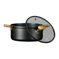 סיר 24 ס"מ ENIGMA NONSTICK ליטר שחור ידיות זהב
