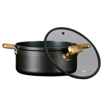 סיר 28 ס"מ ENIGMA NONSTICK ליטר שחור ידיות זהב