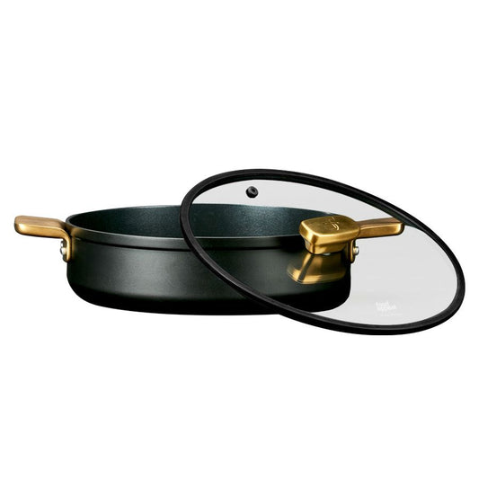 סוטאז' 28 ס"מ ENIGMA NONSTICK ליטר שחור ידיות זהב