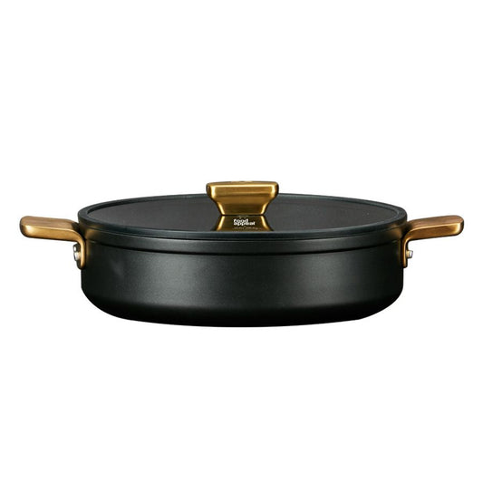 סוטאז' 28 ס"מ ENIGMA NONSTICK ליטר שחור ידיות זהב