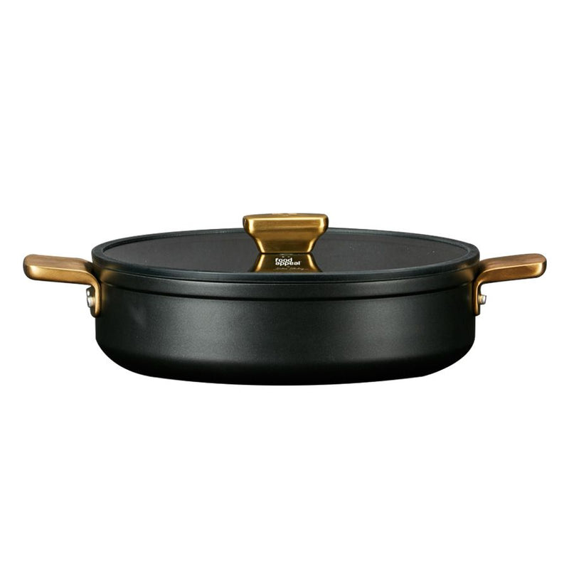 סוטאז' 28 ס"מ ENIGMA NONSTICK ליטר שחור ידיות זהב