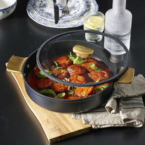 סוטאז' 28 ס"מ ENIGMA NONSTICK ליטר שחור ידיות זהב