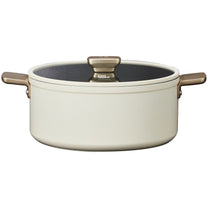 סיר 28 ס"מ ENIGMA NONSTICK ליטר קרם ידיות שמפניה