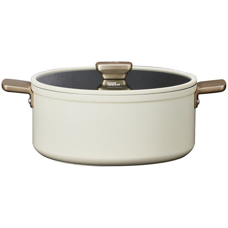 סיר 28 ס"מ ENIGMA NONSTICK ליטר קרם ידיות שמפניה