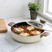 סוטאז' 28 ס"מ 3.9 ליטר ENIGMA NONSTICK קרם ידיות שמפניה | סוטאז' 28 ס"מ ENIGMA NONSTICK ליטר קרם ידיות שמפניה | Food Appeal