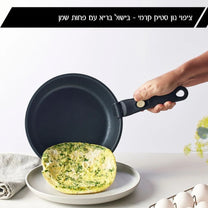 מארז כלי בישול 12 חלקים עם ידית נשלפת FLEXI PLATINUM צבע שחור בחוץ