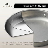 סוטאז' נירוסטה מעושנת 36 ס"מ ידיות רוז גולד AMORIA מבית Food appeal