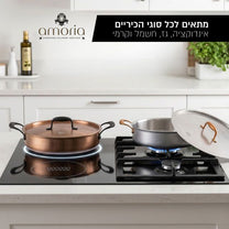 סוטאז' נירוסטה מעושנת 36 ס"מ כסף ידיות זהב AMORIA מבית Food appeal