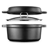 COMBO CHEF - גם סיר 28 ,6.7 ליטר וגם פלטת גריל 28 ס"מ עגולה BLACK MARBLE מבית Food appeal