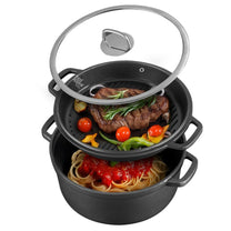 COMBO CHEF - גם סיר 28 ,6.7 ליטר וגם פלטת גריל 28 ס"מ עגולה BLACK MARBLE מבית Food appeal