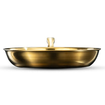 מחבת נירוסטה בגימור זהב 32 ס"מ CROWN