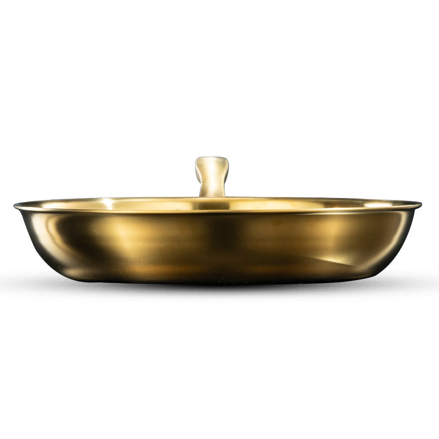 מחבת נירוסטה בגימור זהב 32 ס"מ CROWN