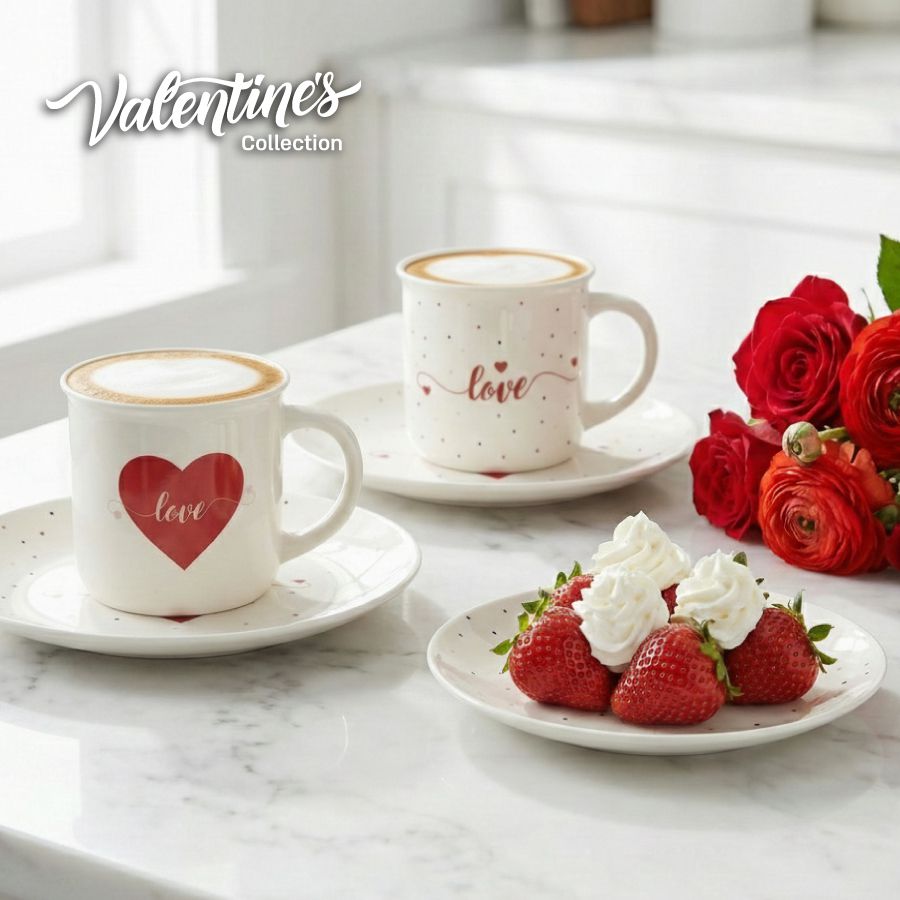 מארז רביעיית מאגים ורביעיית צלחות Love collection