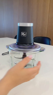קוצץ מזון עוצמתי, מיכל זכוכית 2 ליטר | 500W קרם שמפניה